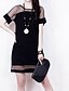 cheap New in Dresses-Women&#039;s Shift Dress Short Mini Dress Black Blue Short Sleeve Patchwork Summer Round Neck Streetwear M L XL