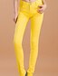 cheap Women&#039;s Pants-Women&#039;s Straight Jeans Pants Solid Colored Black Yellow Red