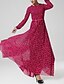 cheap Maxi Dresses-Women&#039;s Trumpet / Mermaid Dress Long Sleeve Leopard All Seasons Vintage Party Dark Pink / Maxi