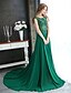 cheap Special Occasion Dresses-A-Line Keyhole Formal Evening Dress Boat Neck Sleeveless Court Train Chiffon with Beading Appliques 2020