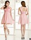 cheap Bridesmaid Dresses-A-Line Strapless Short / Mini Chiffon Bridesmaid Dress with Ruffles by / Mix &amp; Match Sets