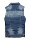 preiswerte Herren Jacken-Men&#039;s Fashion Casual Solid Blue Sleeveless Jacket, Regular Denim / Jean Wear  Fashion Blue Color All Seasons Men&#039;s Fashion Wear