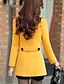 cheap Women&#039;s Coats &amp; Trench Coats-Women&#039;s Vintage Coat,Solid Shirt Collar Long Sleeve Winter Blue / Red / Yellow Wool / Cotton / Others Thick