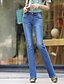 billiga Dambyxor-Dam Vintage Brett skaft / Jeans Byxor - Enfärgad Blå 28