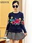 cheap Women&#039;s Sweaters-Women&#039;s Flower Floral Long Sleeve Regular Pullover Sweater Jumper, Round Neck Fall Cotton Black / Wine / Fuchsia