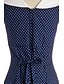 abordables Robes Vintage-Femme Patineuse Sans Manches Automne - Rétro Vintage Plissé Noeud Pois Col V Soirée Coton Bleu S M L XL XXL