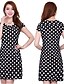 cheap Plus Size Dresses-Hot Sale Women&#039;s Vintage / Casual / Day Polka Dot Plus Size / Sheath Dress , Round Neck Knee-length Rayon / Polyester