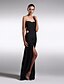 cheap Prom Dresses-Sheath / Column Beautiful Back Holiday Cocktail Party Prom Dress Strapless Sleeveless Floor Length Knit with Beading  / Formal Evening