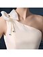 abordables Robes de Cocktail-Trapèze Fleur Soirée Cocktail Robe Une Epaule Sans Manches Courte / Mini Organza Satin avec Fleur 2020
