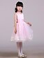 cheap Cufflinks-A-Line Knee Length Flower Girl Dress - Satin / Tulle Sleeveless Jewel Neck with Bow(s) / Sash / Ribbon by