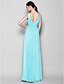 cheap The Wedding Store-A-Line / Sheath / Column Bridesmaid Dress V Neck Sleeveless Open Back Floor Length Georgette with Criss Cross 2023