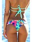 abordables Biquinis y Bañadores para Mujer-Mujer Bañadores Bikini Traje de baño Estampado Azul Piscina Cuello halter Trajes de baño Floral Vendaje