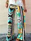 cheap Women&#039;s Pants-Women&#039;s Boho Wide Leg / Chinos Pants Chiffon / Print Blue / Going out