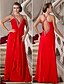 cheap Special Occasion Dresses-A-Line Celebrity Style Dress Formal Evening Military Ball Floor Length Sleeveless Plunging Neck Chiffon with Beading 2024