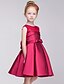 cheap Flower Girl Dresses-A-Line Knee Length Flower Girl Dress - Polyester Sleeveless Jewel Neck with Bow(s) Sash / Ribbon Pleats by LAN TING BRIDE®