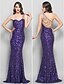 cheap Special Occasion Dresses-Mermaid / Trumpet Beautiful Back Beaded &amp; Sequin Prom Formal Evening Military Ball Dress One Shoulder Sleeveless Sweep / Brush Train Sequined Jersey with Crystals Sequin 2020