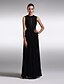 cheap Special Occasion Dresses-Sheath / Column Jewel Neck Floor Length Chiffon Formal Evening Dress with Pleats by LAN TING Express