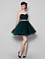 Χαμηλού Κόστους Φορέματα Ξεχωριστών Γεγονότων-Γραμμή Α Μεγάλο Μέγεθος Φόρεμα Αργίες Μέχρι το γόνατο Αμάνικο Καρδιά Τούλι με Πλαϊνό ντραπέ 2022