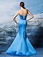 ieftine Rochii Ocazii Speciale-Mermaid / Trumpet Elegant Formal Evening Dress Sweetheart Neckline Sleeveless Sweep / Brush Train Satin with Criss Cross 2020