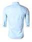 cheap Men&#039;s Tops-Men&#039;s Work Casual Shirt - Solid Colored White / Summer