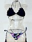 cheap Women&#039;s Swimwear &amp; Bikinis-Women&#039;s Swimwear Bikini Swimsuit Print Black White Fuchsia Halter Neck Bathing Suits Floral Boho