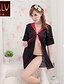 cheap Sexy Lingerie-Women&#039;s Robes Ultra Sexy Suits Nightwear Patchwork Screen Color S M L