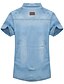 cheap Men&#039;s Shirts-Men&#039;s Pure Short Sleeve Top , Denim Casual