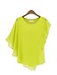 cheap Women&#039;s Blouses &amp; Shirts-Women&#039;s Casual Batwing Sleeve Blouse - Solid Colored Layered Boat Neck Yellow L / Summer / Ruffle