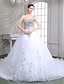 cheap Wedding Dresses-Hall Wedding Dresses A-Line Sweetheart Sleeveless Cathedral Train Organza Bridal Gowns With Crystal Beading 2023 Summer Wedding Party, Women&#039;s Clothing