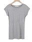 preiswerte T-Shirts für Damen-Damen Solide Einfach Lässig/Alltäglich T-shirt,Rundhalsausschnitt Sommer Kurzarm Weiß / Schwarz / Grau Baumwolle Dünn