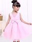 cheap Flower Girl Dresses-A-line Tea-length Flower Girl Dress - Satin / Tulle Sleeveless V-neck with