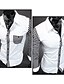 baratos Camisas para Homem-Homens Camisa Social Simples Sólido Colarinho Clássico Azul Marinho / Primavera / Outono / Manga Longa