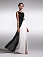 Χαμηλού Κόστους Φορέματα Χορού Αποφοίτησης-Ίσια Γραμμή Μικρό Μαύρο Φόρεμα Φόρεμα Επισκέπτης γάμου Χοροεσπερίδα Μακρύ Αμάνικο Με Κόσμημα Ζορζέτα V Πίσω με Πιασίματα 2023