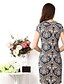 cheap Plus Size Dresses-Women&#039;s Plus Size Going out Butterfly Sleeves Loose / Sheath Dress - Tribal Print Crew Neck Summer Gray XXL XXXL 4XL