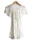 cheap Women&#039;s Dresses-Off Shoulder Holiday Loose Dress - Solid Colored Lace Boat Neck Summer White