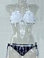 cheap Women&#039;s Swimwear &amp; Bikinis-Women&#039;s Swimwear Bikini Swimsuit Print Black White Fuchsia Halter Neck Bathing Suits Floral Boho