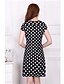 cheap Plus Size Dresses-Hot Sale Women&#039;s Vintage / Casual / Day Polka Dot Plus Size / Sheath Dress , Round Neck Knee-length Rayon / Polyester