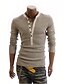 cheap Men&#039;s Polos-Men&#039;s Sports Casual / Daily Active Cotton T-shirt - Solid Colored Dark Gray / Spring / Fall / Long Sleeve