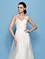 cheap Wedding Dresses-Wedding Dresses Court Train A-Line Sleeveless Scoop Neck Tulle With 2023 Bridal Gowns