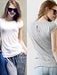 preiswerte T-Shirts für Damen-Damen Solide Einfach Lässig/Alltäglich T-shirt,Rundhalsausschnitt Sommer Kurzarm Weiß / Schwarz / Grau Baumwolle Dünn
