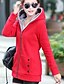 cheap Women&#039;s Jackets-Women&#039;s Hoodied Jacket Causal Fall Winter Regular Coat Regular Fit Warm Sporty Jacket Long Sleeve Solid Color Pure Color Yellow Red