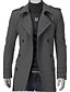 cheap Men&#039;s Jackets &amp; Coats-Men&#039;s Casual / Daily Simple Solid Colored Plus Size Double Breasted Long Parka, Cotton Long Sleeve Winter Black / Dark Gray XL / XXL / XXXL