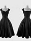 cheap Vintage Dresses-Women&#039;s Plus Size Red Black Dress Vintage Summer Party A Line Solid Colored Sweetheart Neckline Black M L / Cotton