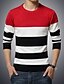 cheap Men&#039;s Sweaters &amp; Cardigans-Men&#039;s Casual / Daily Striped Long Sleeve Plus Size Regular Pullover Sweater Jumper Red / Navy Blue / Gray M / L / XL