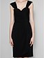 cheap Bridesmaid Dresses-Sheath / Column Bridesmaid Dress Straps Sleeveless Little Black Dress Knee Length Chiffon with Criss Cross 2023