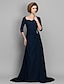 cheap Mother of the Bride Dresses-A-Line Sweetheart Neckline Sweep / Brush Train Chiffon Mother of the Bride Dress with Beading / Ruched by LAN TING BRIDE®