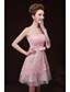 cheap Cocktail Dresses-A-Line Fit &amp; Flare Cocktail Party Dress Strapless Sleeveless Knee Length Satin with Bandage 2020