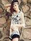 cheap Women&#039;s Blouses &amp; Shirts-Women&#039;s Round Hollow Out Flower Sexy Beach Lace ¾ Sleeve Blouses