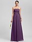 cheap Bridesmaid Dresses-Sheath / Column Strapless Floor Length Chiffon Bridesmaid Dress with Bow(s) Draping Sash / Ribbon Side Draping by LAN TING BRIDE®