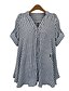 cheap Plus Size Tops-Women&#039;s Plus Size Shirt Plaid Check Deep V Tops Loose Black